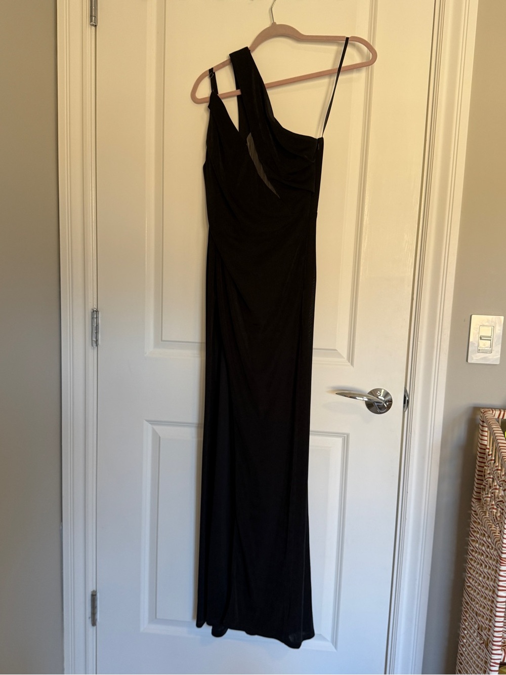 Katie May Black One-Shoulder Evening Dress with Asymmetric Strap